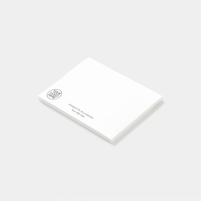 Your Business Logo Company Employees Personalized Post-it Notes (Angled)