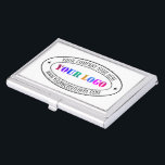 Your Business Logo Company Stamp Personalized Business Card Case<br><div class="desc">Custom Business Logo Company Stamp - Personalized Website - Text Promotional Professional Customizable Stamp Gift - Add Your Logo - Image / Name - Company / Website - Information - Resize and move or remove and add elements / text with customization tool. Choose / add your text - font ,...</div>