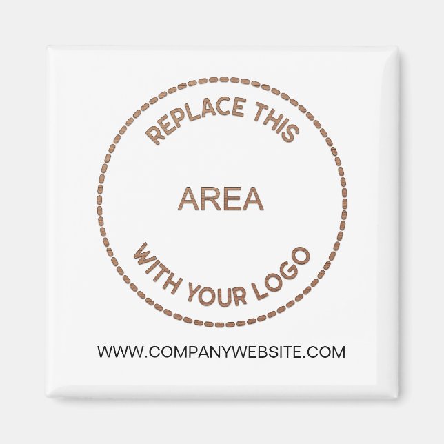 Your Business Logo Company Website Address White Magnet (Front)