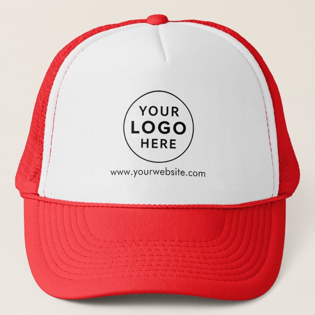 Your Business Logo Company Website Employee Custom Trucker Hat (Front)