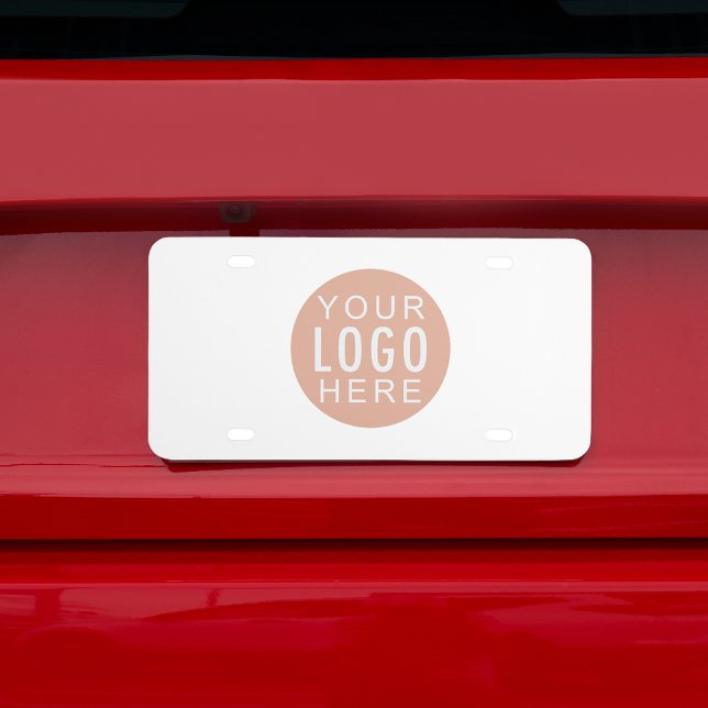 Your Business Logo Corporate Employees Fleet License Plate (Business Logo Beige Circle Vanity License Plate)