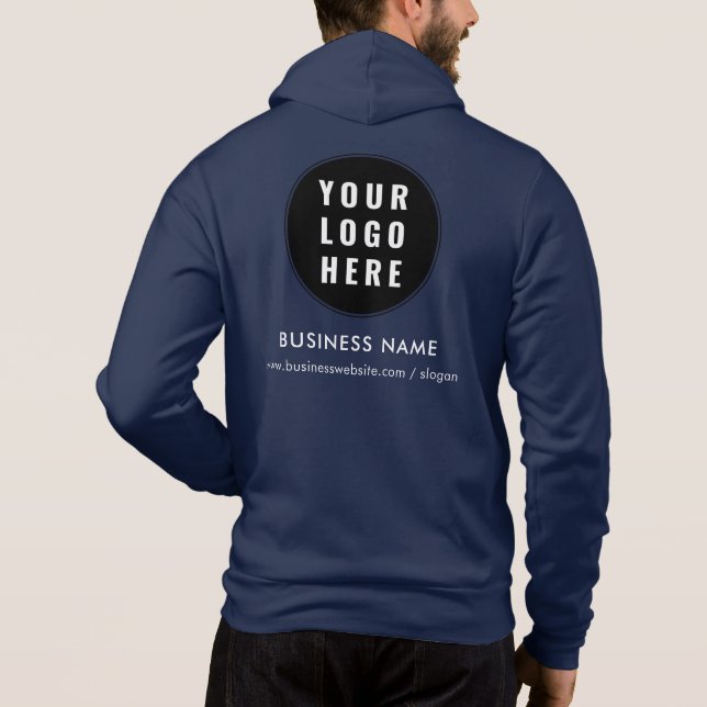 Your Business Logo Corporate Employees Swag Hoodie (Back)