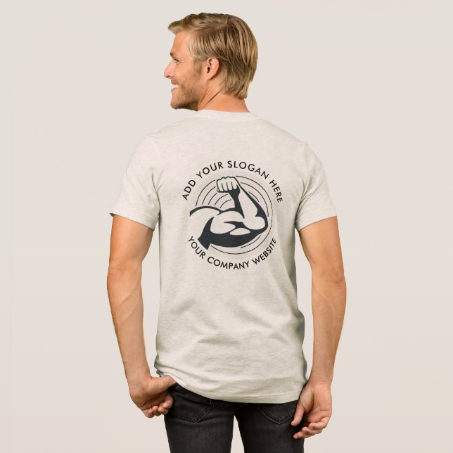 Your Business Logo Coworker Employees Custom Tri-Blend Shirt (Back Full)