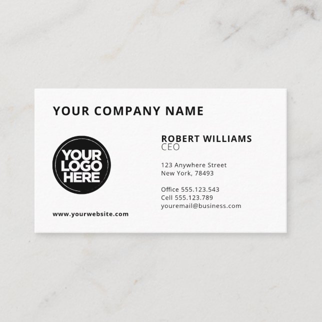 Your Business Logo Custom Background Images Card (Front)