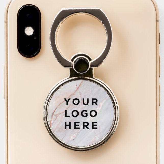 Your Business Logo Custom Background Phone Ring Stand (Close Up)