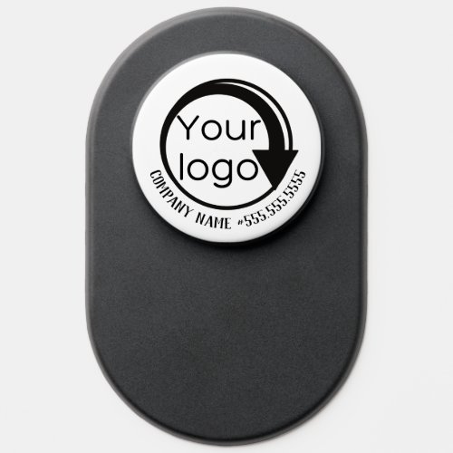 Your Business Logo Custom Black White PopSocket
