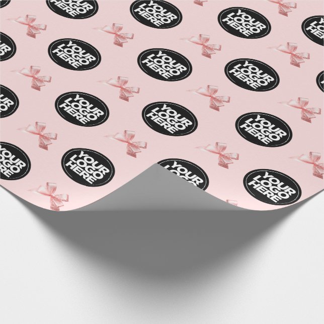 Your Business Logo Custom Blush Punk Wrapping Paper (Corner)