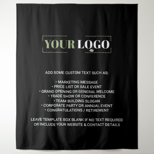 Your Business Logo Custom Brand Black Backdrop