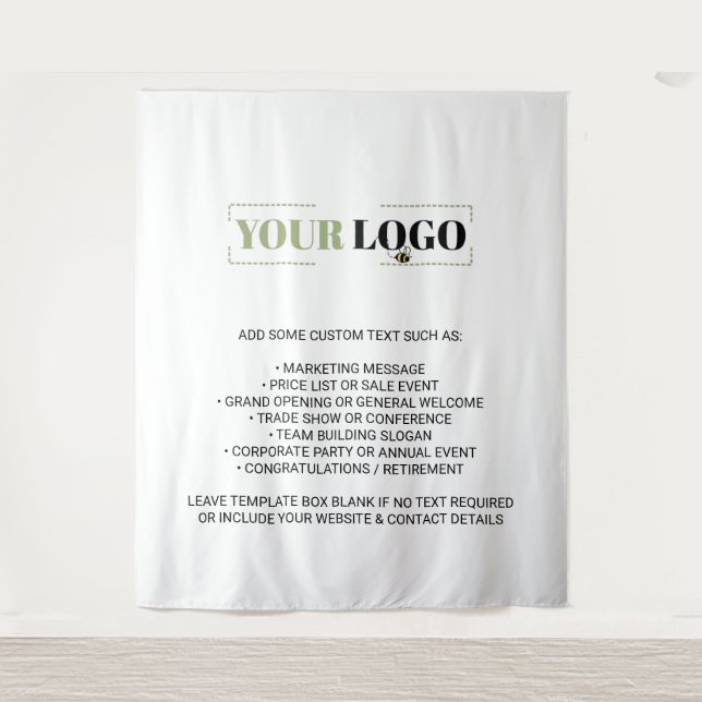 Your Business Logo Custom Brand White Backdrop (Front)