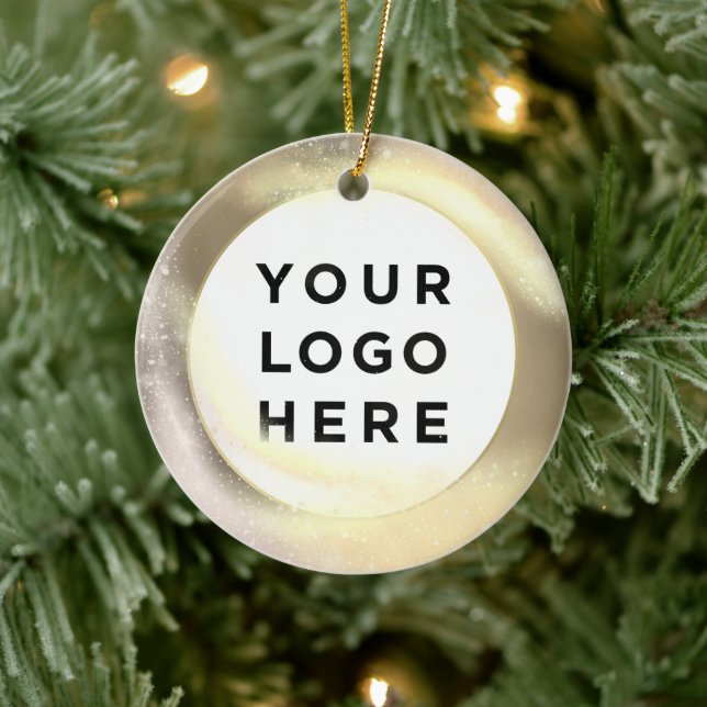 Your Business Logo Custom Christmas Ceramic Ornament (Tree)
