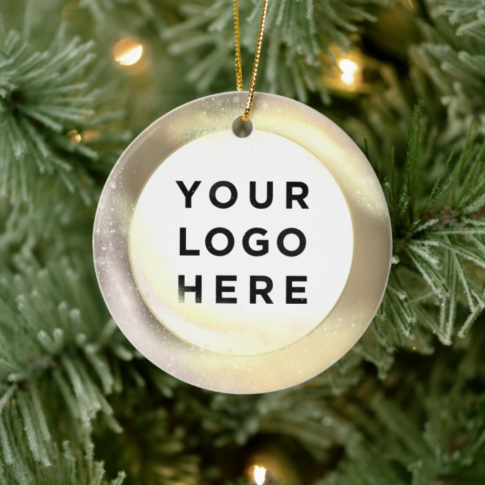 Your Business Logo Custom Christmas Ceramic Ornament  Zazzle.com