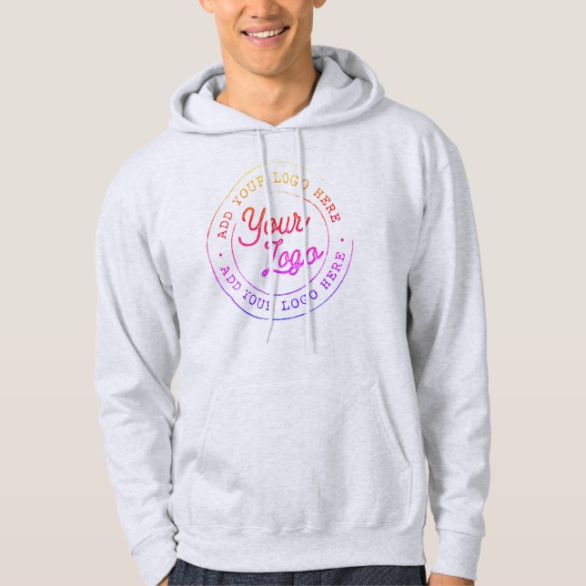 Your Business Logo Custom Employee Rainbow Hoodie (Front)