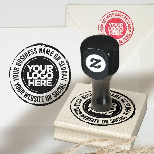 Your Business Logo Custom Grunge Rubber Stamp