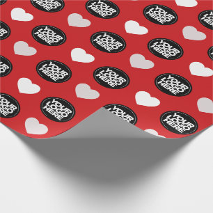 Your Business Logo Custom Hearts Modern Red Wrapping Paper