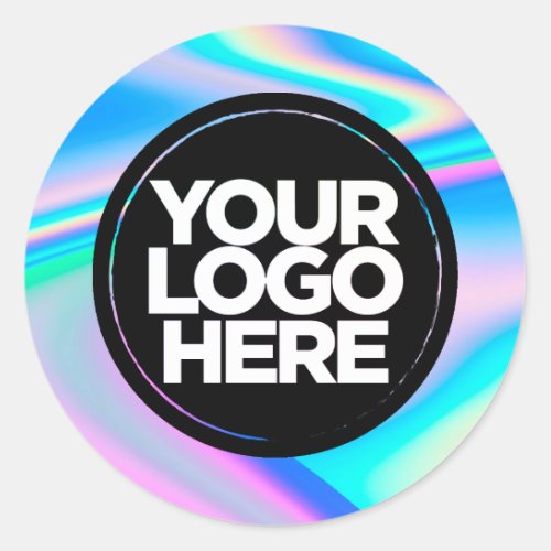 Your Business Logo Custom Holographic Classic Round Sticker
