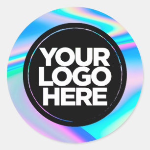 Your Business Logo Custom Holographic Classic Round Sticker