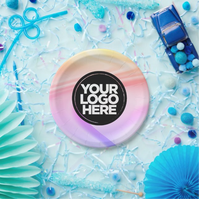 Your Business Logo Custom Holographic Crafts Party Paper Plates (Party)