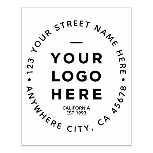 Your Business Logo Custom Large Return Address Rubber Stamp