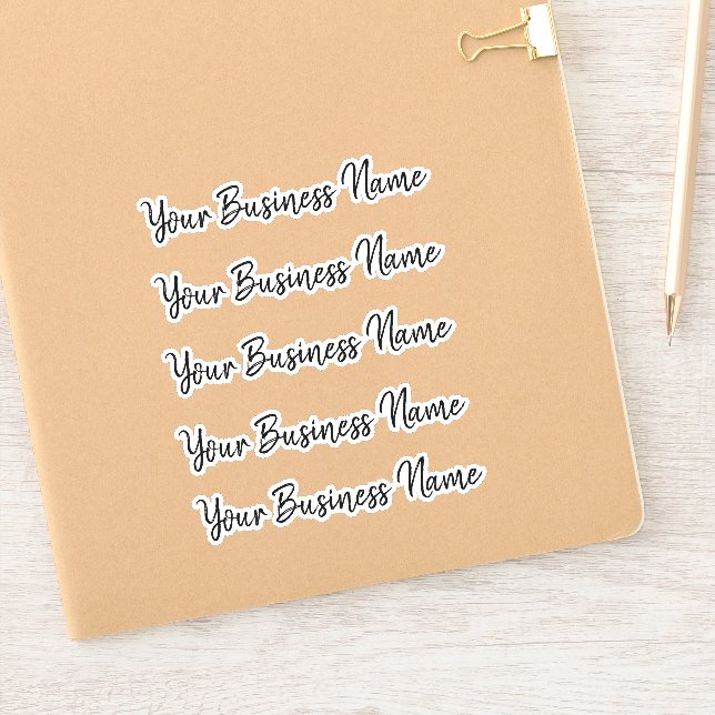 Your Business Logo Custom Multiple Brush Script Sticker (Notebook)