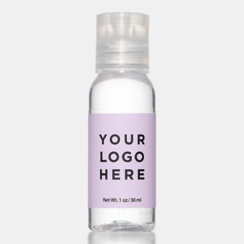 Your business logo custom pastel purple hand sanitizer