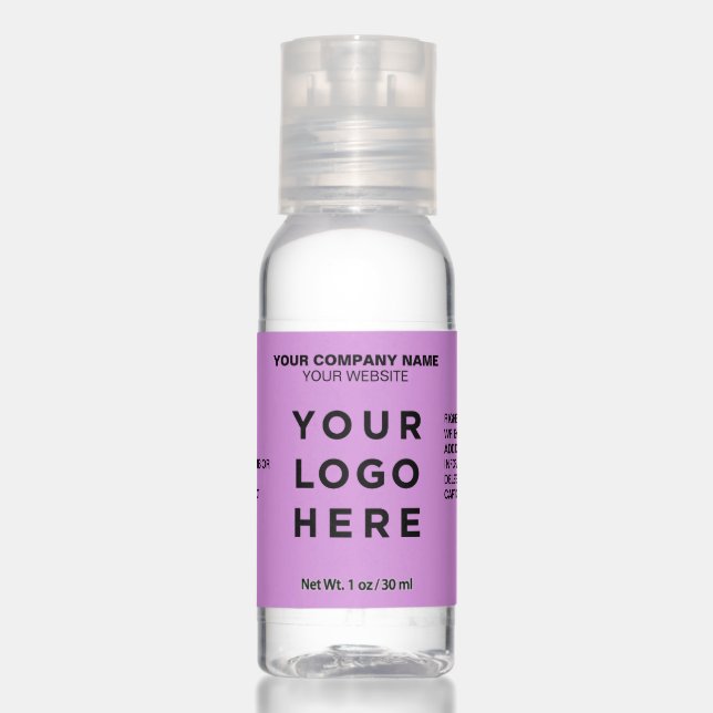 Your business logo custom purple hand sanitizer (Front)