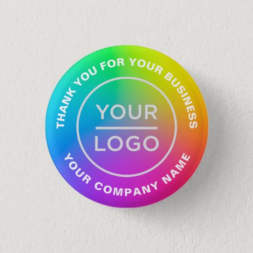 Your Business Logo Custom Rainbow Button