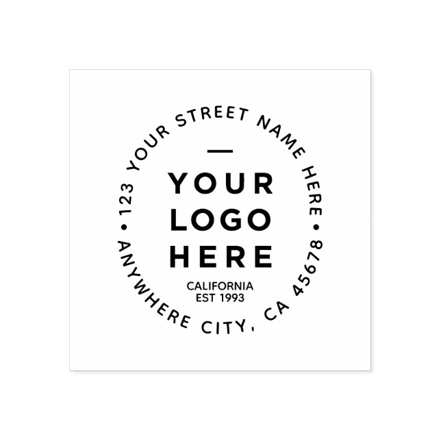 Your Business Logo Custom Return Address Rubber Stamp (Imprint)