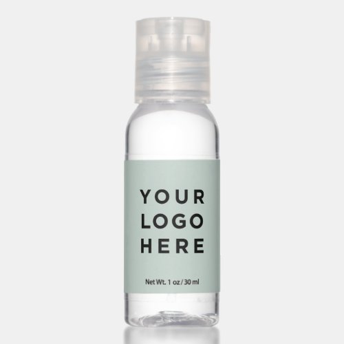 Your business logo custom sage green elegant hand sanitizer