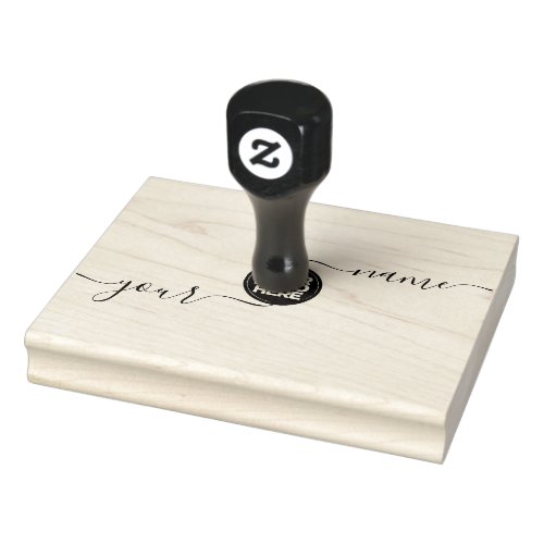 Your Business Logo Custom Script Text Rubber Stamp