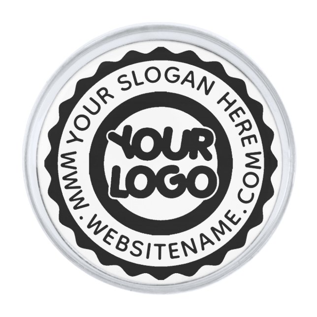 Your Business Logo Custom Silver Finish Lapel Pin (Front)