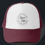 Your Business Logo Custom Simple Burgundy Trucker Hat<br><div class="desc">Create your own corporate Trucker Hat! A simple and modern template in burgundy and white, fully customizable, featuring your business logo, photo or image. You can add also your name, your company name, promotional instagram address or any personalized text. You can choose any font and any color. Perfect as branded...</div>