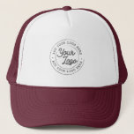 Your Business Logo Custom Simple Burgundy Trucker Hat<br><div class="desc">Create your own corporate Trucker Hat! A simple and modern template in burgundy and white, fully customizable, featuring your business logo, photo or image. You can add also your name, your company name, promotional instagram address or any personalized text. You can choose any font and any color. Perfect as branded...</div>