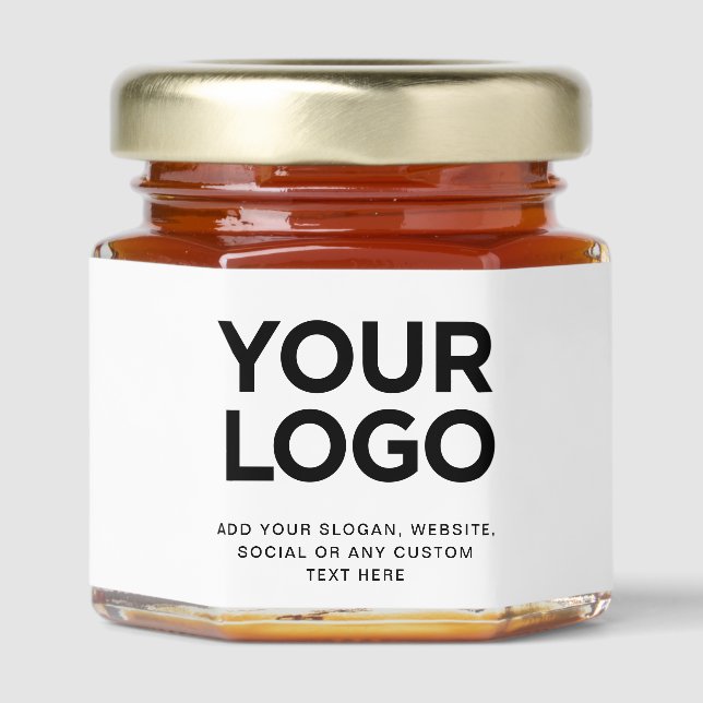 Your Business Logo Custom Simple Minimal Honey Jar Favors (Front)