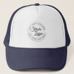 Your Business Logo Custom Simple Navy Blue Trucker Hat<br><div class="desc">Create your own corporate Trucker Hat! A simple and modern template in navy blue and white, fully customizable, featuring your business logo, photo or image. You can add also your name, your company name, promotional instagram address or any personalized text. You can choose any font and any color. Perfect as...</div>