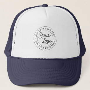 Your Business Logo Custom Simple Navy Blue Trucker Hat