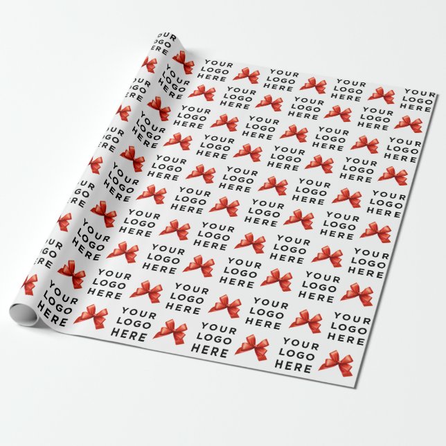 Your Business Logo Custom Simple Promotional Wrapping Paper (Unrolled)
