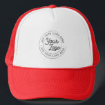 Your Business Logo Custom Simple Red and White Trucker Hat<br><div class="desc">Create your own corporate Trucker Hat! A simple and modern template in eyecatching red and white, fully customizable, featuring your business logo, photo or image. You can add also your name, your company name, promotional instagram address or any personalized text. You can choose any font and any color. Perfect as...</div>