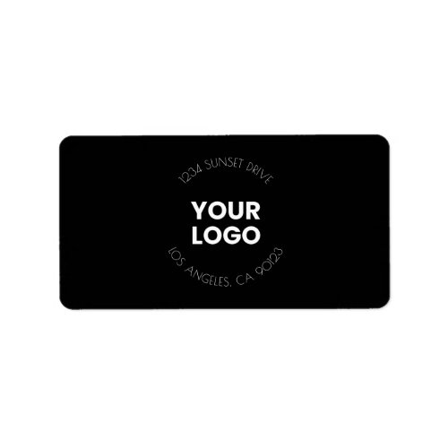 Your Business Logo  Custom Text  Black  White  Label