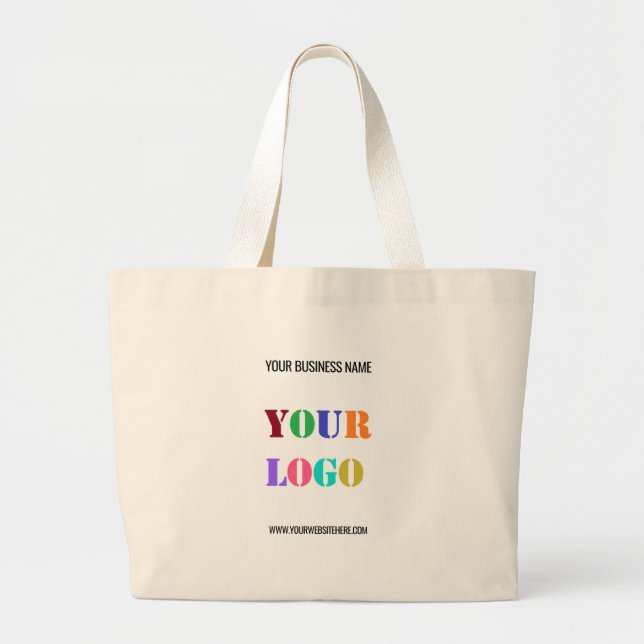 Your Business Logo Custom Text Company Tote Bag (Front)