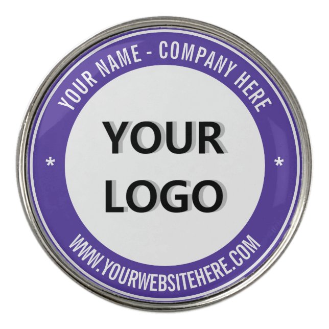 Your Business Logo Custom Text Golf Ball Marker (Front)