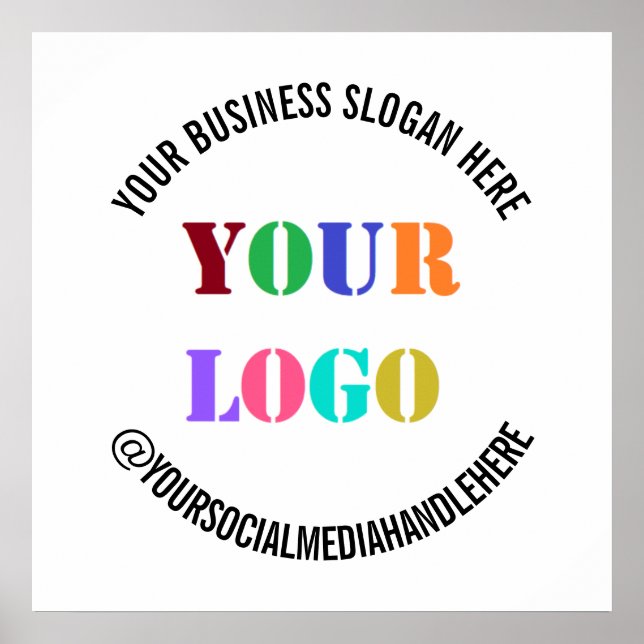 Your Business Logo Custom Text Promotional Poster (Front)