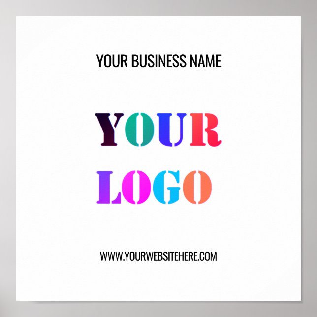 Your Business Logo Custom Text Promotional Poster (Front)