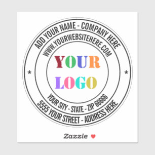 Your Business Logo Custom Text Sticker Template