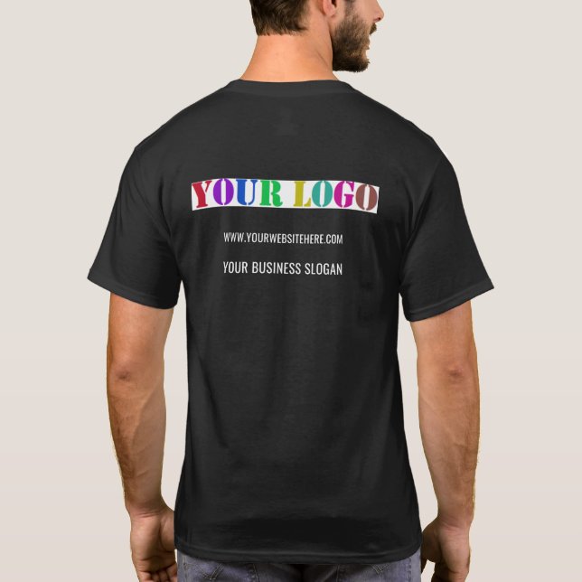 Your Business Logo Custom Text T-Shirt Template (Back)