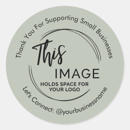 Your Business Logo Customer Appreciation Sage Classic Round Sticker