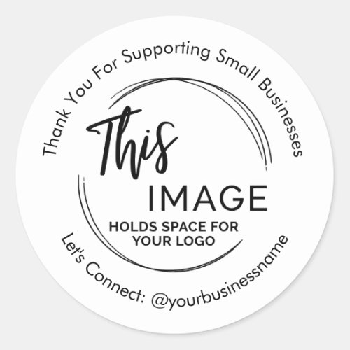 Your Business Logo Customer Appreciation White Classic Round Sticker