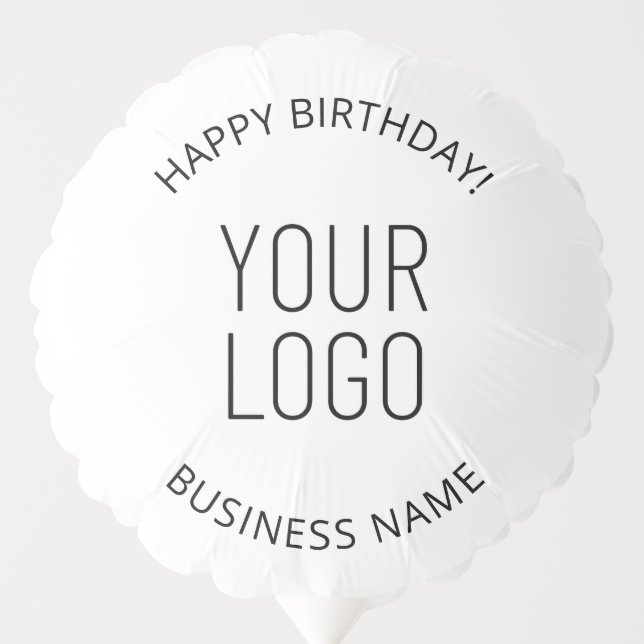 Your Business Logo & Customizable Birthday Message Balloon (Front)