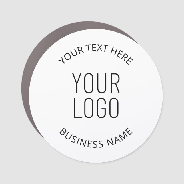 Your Business Logo & Customizable Message Car Magnet (Front)