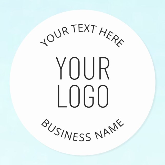 Your Business Logo & Customizable Message Classic Round Sticker (Creator Uploaded)