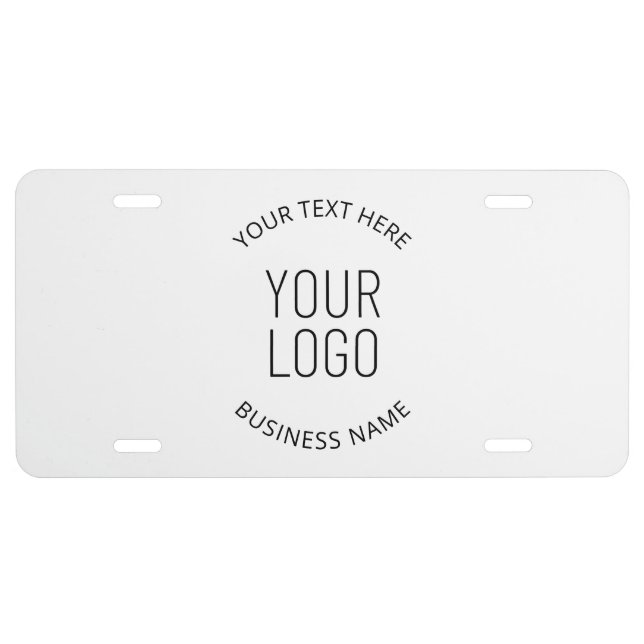 Your Business Logo & Customizable Message License Plate (Front)